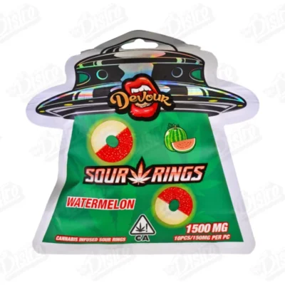 Devour Sour Rings Watermelon 1500mg THC Gummies