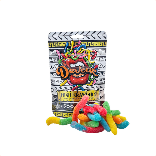 Devour High Crawlers 500mg Infused Sour Gummy Worms Devour High Crawlers 500mg Infused Sour Gummy Worms