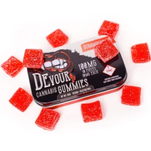 Devour Strawberry Gummies 100mg THC Per Package