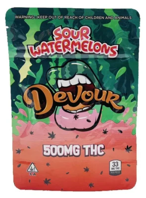 Devour Sour Watermelon 500mg THC Gummies